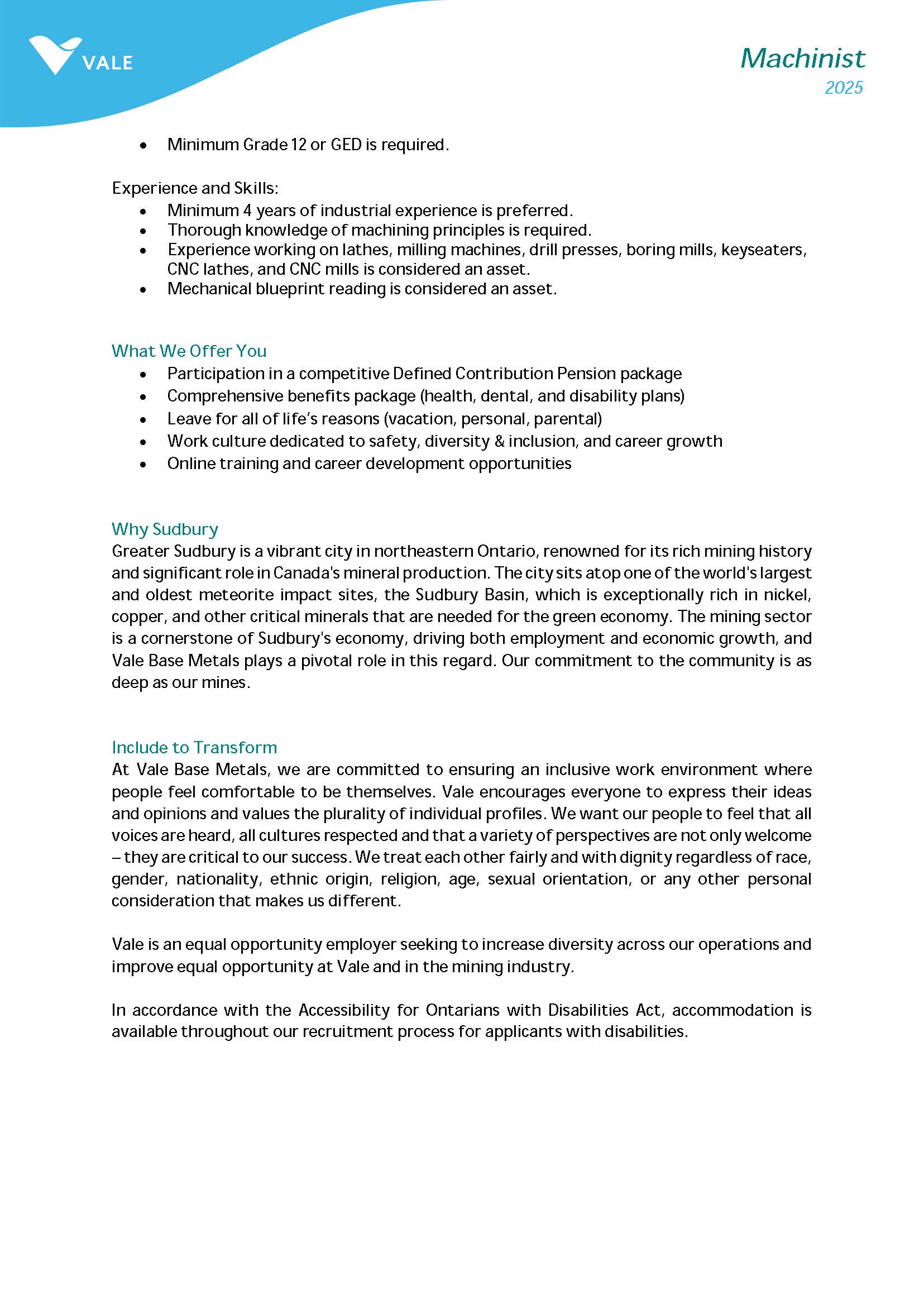 Job Posting Machinist Page 2